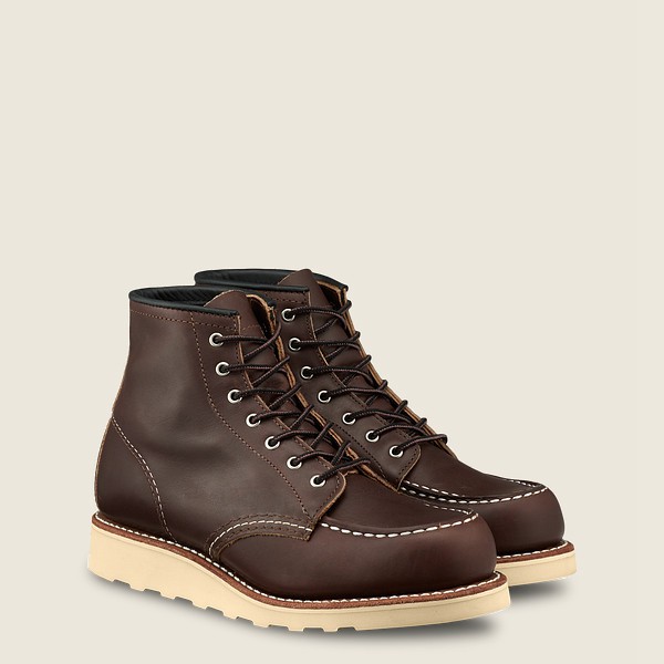 Red Wing Heritage Boots 6-inch Classic Moc - Short Oro-iginal Leather - Dark Brown - Womens OVL04159